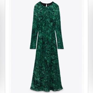 Zara Green Paisley Midi Dress